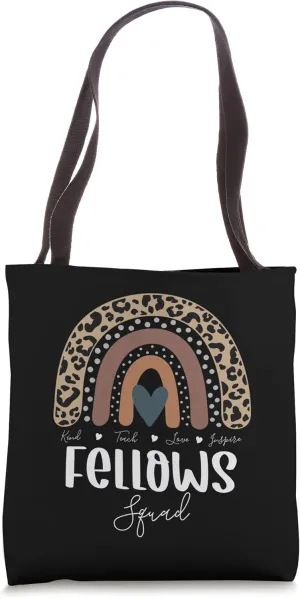 Leopard Rainbow Teacher Student, School Fellows Squad Tote Bag