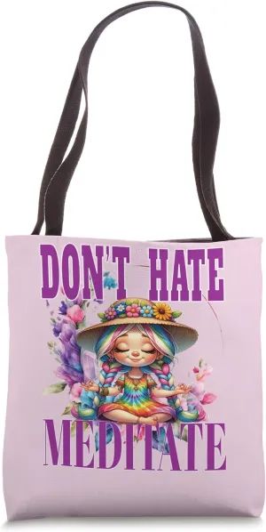 Letting It Go Yoga Meditate Buddha Meditation Namaste Peace Tote Bag