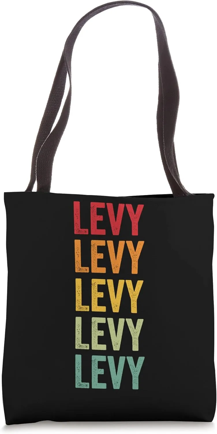 Levy County, Florida, Rainbow Text Design Tote Bag