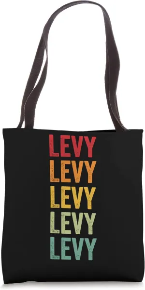 Levy County, Florida, Rainbow Text Design Tote Bag