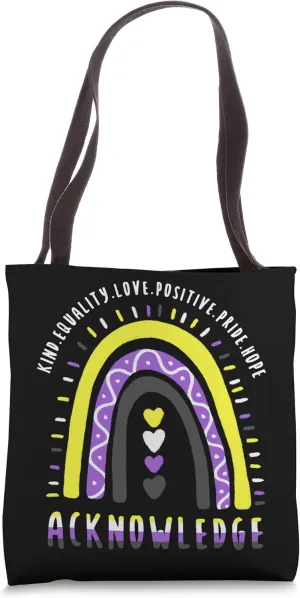 LGBT Quote Acknowledge Nonbinary Boho Rainbow Tote Bag
