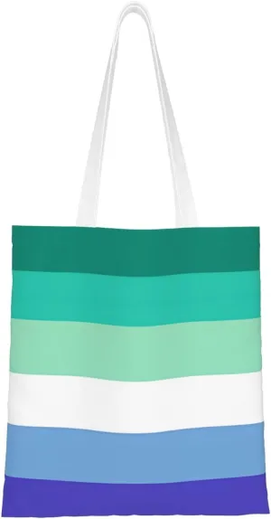 Lgbt Rainbow Gay Pride Flag Lgbtqi Tote Bag Reusable Shoulder Tote Bag For Women Lady Vacation, Shopping, Work