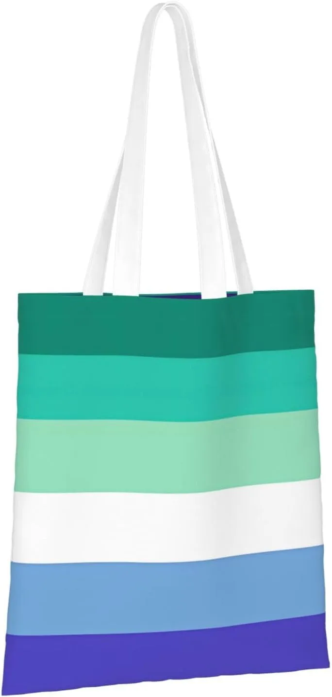 Lgbt Rainbow Gay Pride Flag Lgbtqi Tote Bag Reusable Shoulder Tote Bag For Women Lady Vacation, Shopping, Work