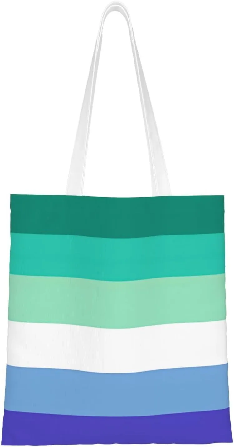 Lgbt Rainbow Gay Pride Flag Lgbtqi Tote Bag Reusable Shoulder Tote Bag For Women Lady Vacation, Shopping, Work