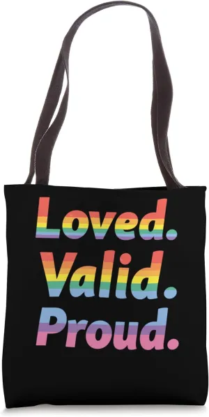LGBTQ Statement Pride Rainbow Tote Bag