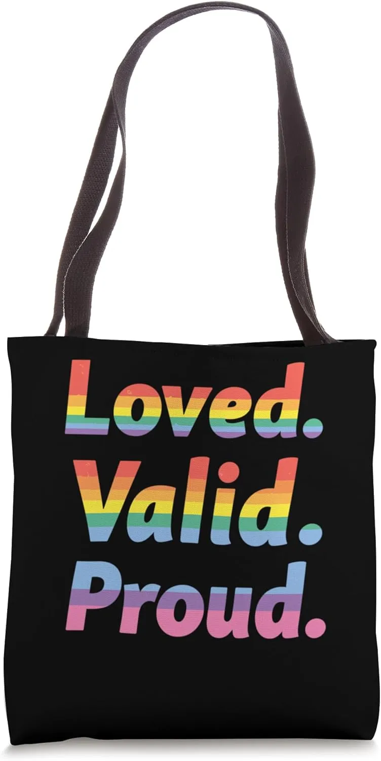 LGBTQ Statement Pride Rainbow Tote Bag