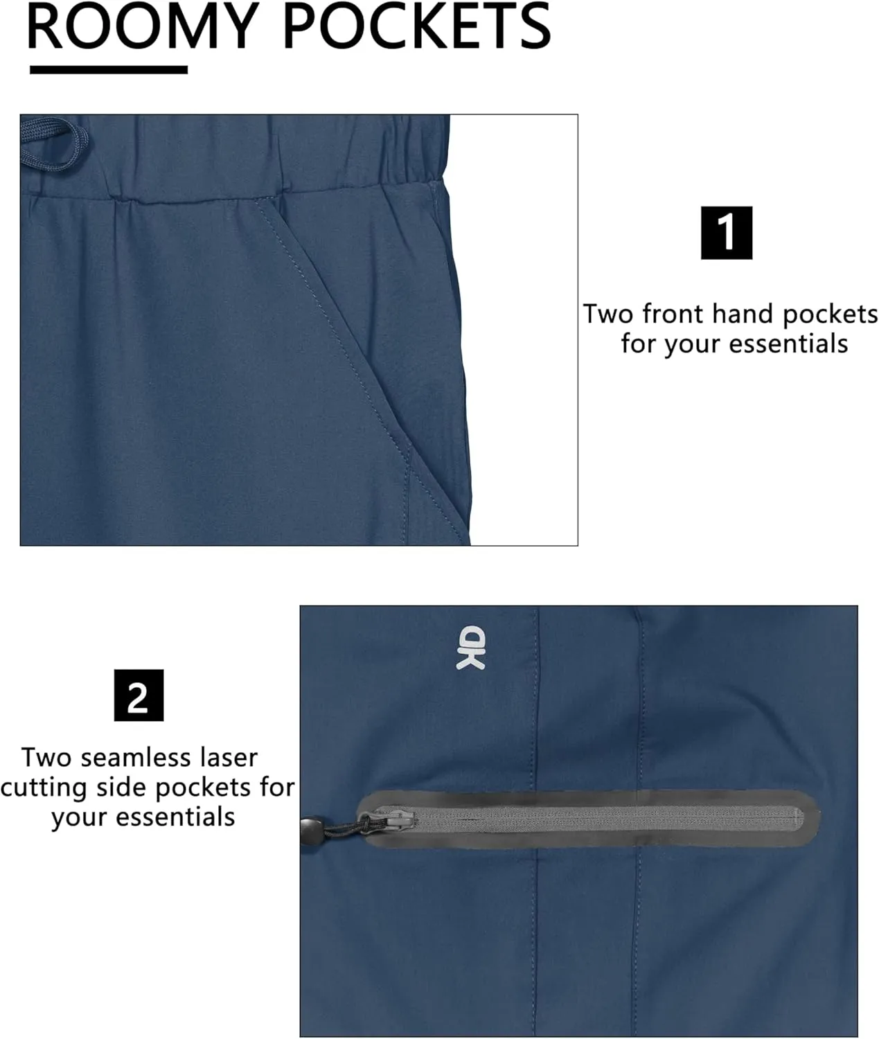 Little Donkey Andy Men’s Ultra-Stretch Quick Dry Lightweight Bermuda Shorts Drawstring Zipper Pocket Hiking Travel Golf