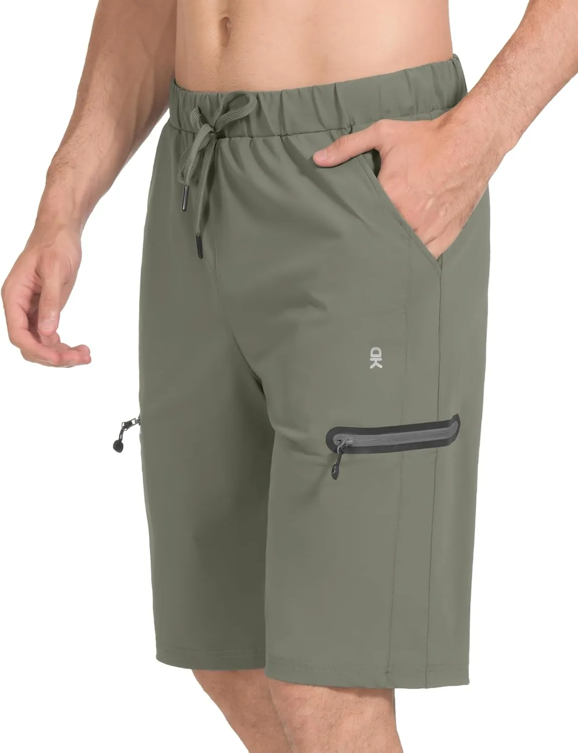 Little Donkey Andy Men’s Ultra-Stretch Quick Dry Lightweight Bermuda Shorts Drawstring Zipper Pocket Hiking Travel Golf
