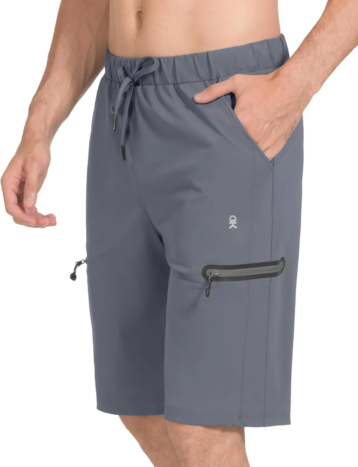 Little Donkey Andy Men’s Ultra-Stretch Quick Dry Lightweight Bermuda Shorts Drawstring Zipper Pocket Hiking Travel Golf