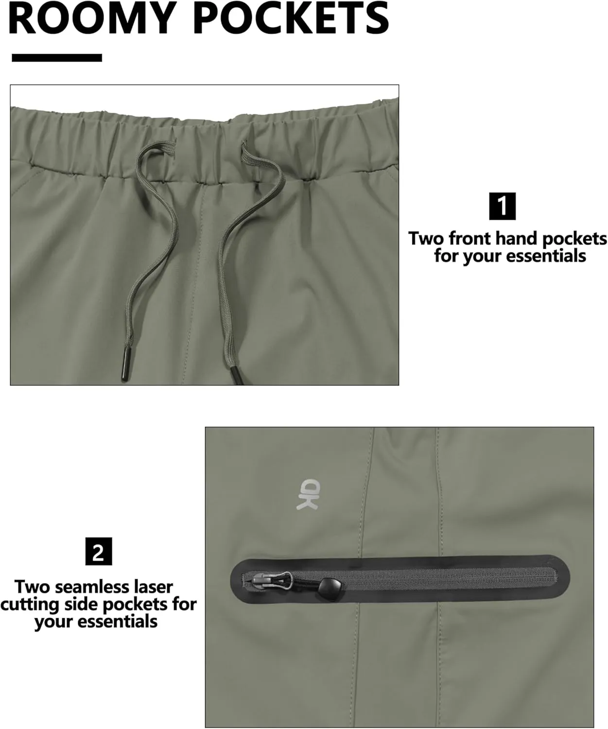 Little Donkey Andy Men’s Ultra-Stretch Quick Dry Lightweight Bermuda Shorts Drawstring Zipper Pocket Hiking Travel Golf