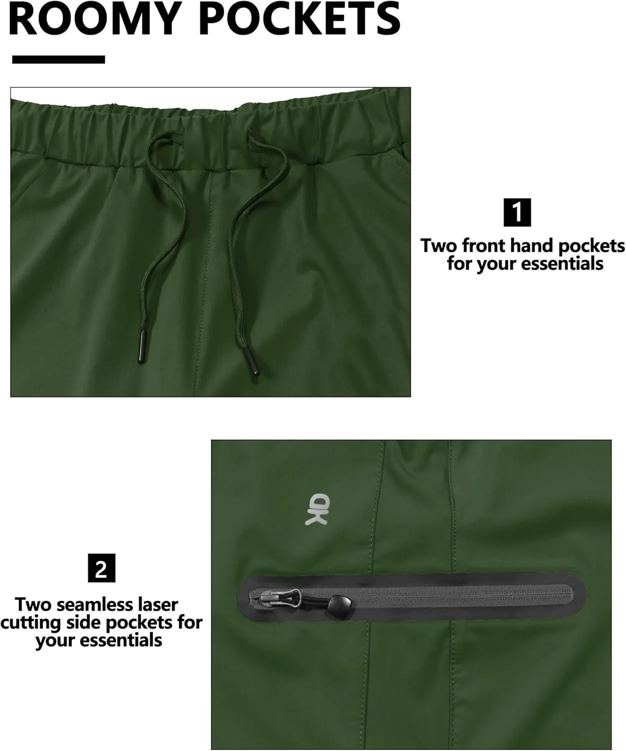 Little Donkey Andy Men’s Ultra-Stretch Quick Dry Lightweight Bermuda Shorts Drawstring Zipper Pocket Hiking Travel Golf