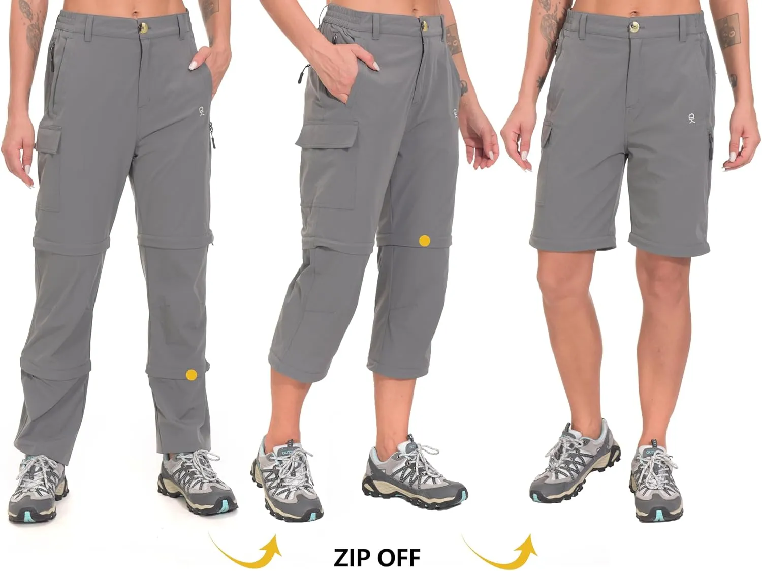 Little Donkey Andy Women's Stretch Convertible Pants, Zip Off Quick Dry Hiking Pants