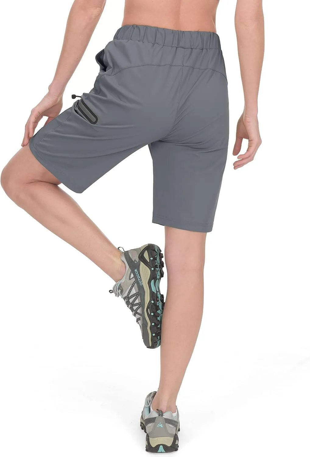 Little Donkey Andy Women's Ultra Stretch Quick Dry Lightweight Bermuda Shorts Drawstring Zipper Pocket Hiking Travel Workout