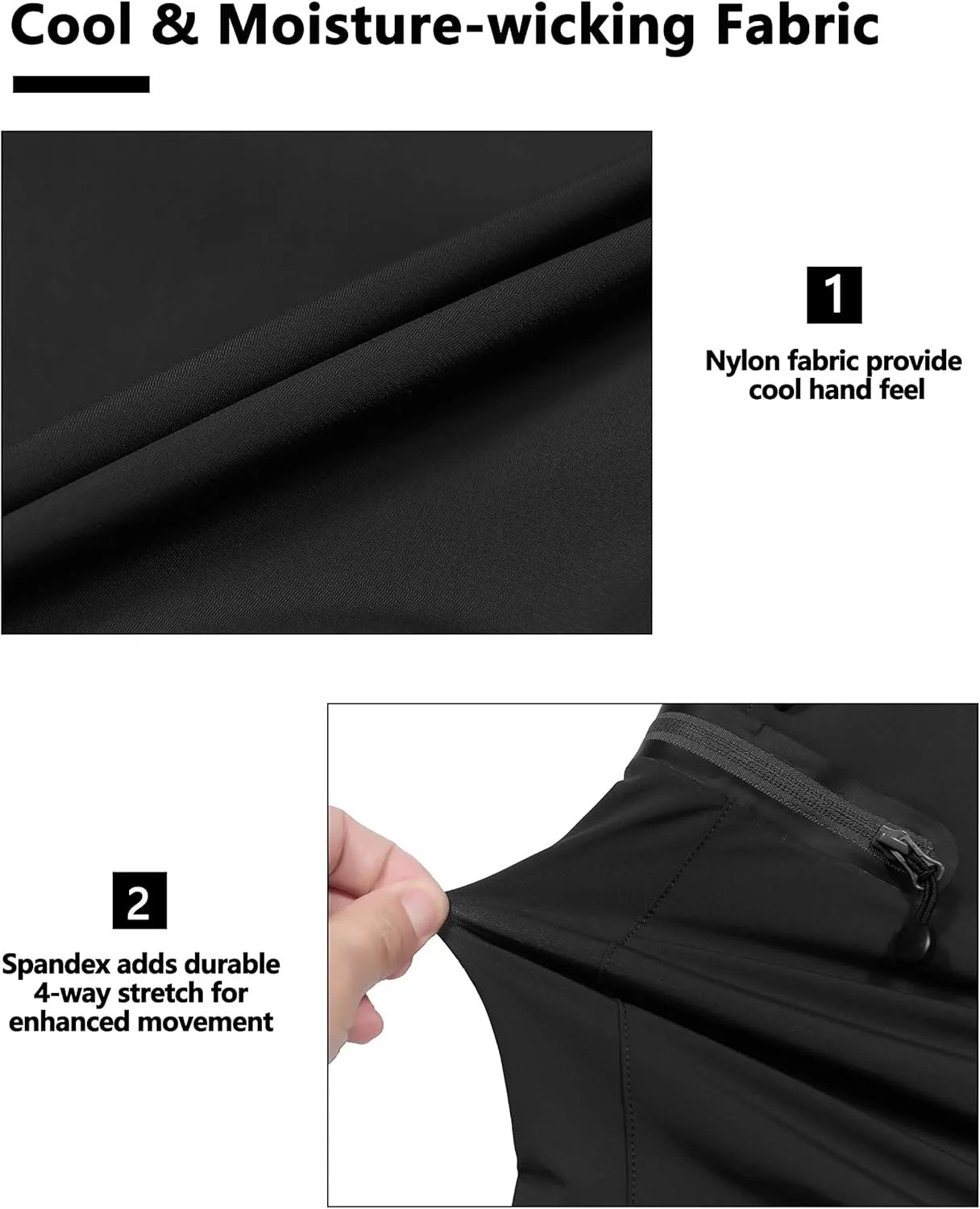 Little Donkey Andy Women's Ultra Stretch Quick Dry Lightweight Bermuda Shorts Drawstring Zipper Pocket Hiking Travel Workout