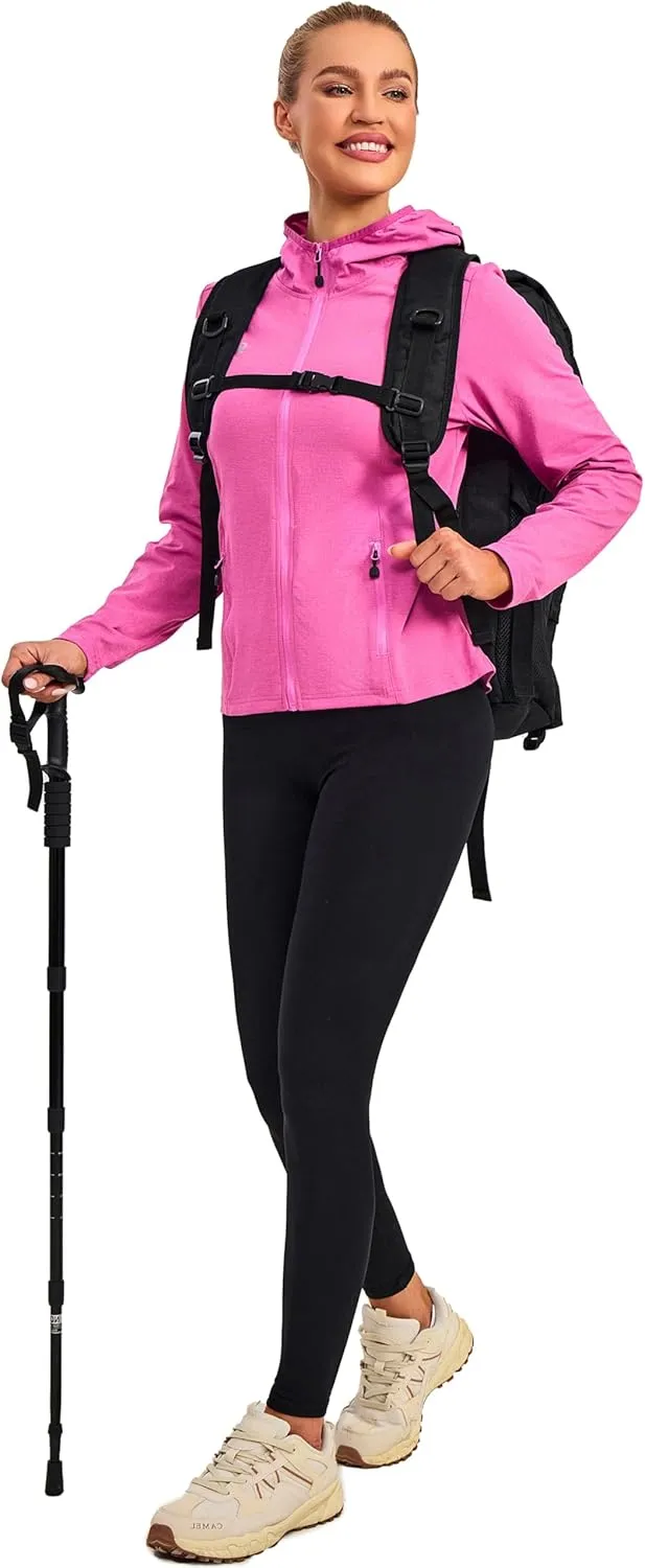 Little Donkey Andy Women's UPF 50  Sun Protection Hoodie Jacket Long Sleeve Performance Sun Shirt with Pockets