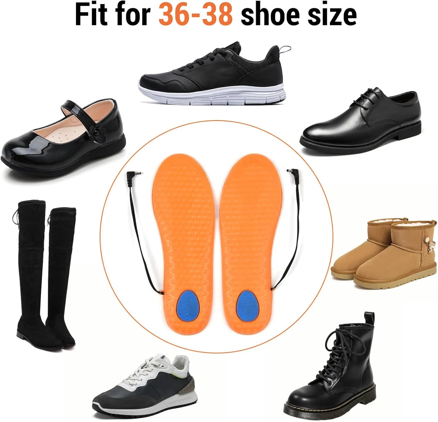 Lixada Electric Heated Shoe Insoles USB Rechargeable for Men Women Size 36-44, Heating Shoe Inserts Foot Warmer for Winter Working Camping Backpacking Hiking Ice Fishing