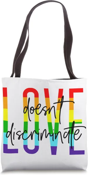 Love Discriminate LGBTQ Pride Rainbow Cute Equality Musical Tote Bag