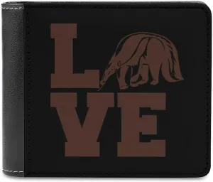 Love Giant Anteater Men's Minimalist Wallet Blocking Leather Bifold Wallet Slim Purse with 6 Credit Card