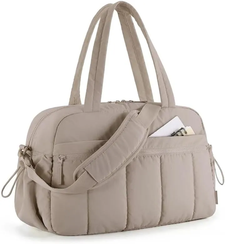 Luggage Bag Dry Wet Separation Travel Duffel Bag Gym Bag for Women with Weekender Bags Waterproof Hand Airport Cabin Bag(Khaki)