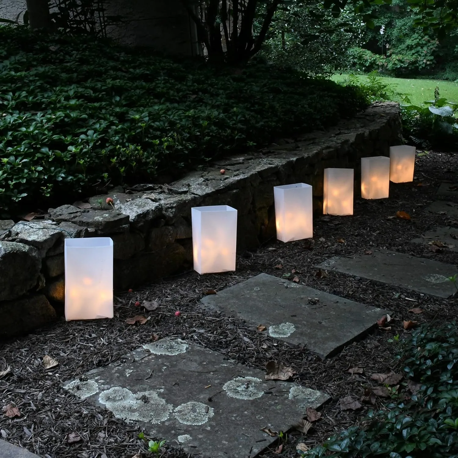 LumaBase Electric LED Luminaria Kit, White - Set of 6