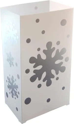 LumaBase Plastic Luminaria Lanterns, Snowflake - Set of 10