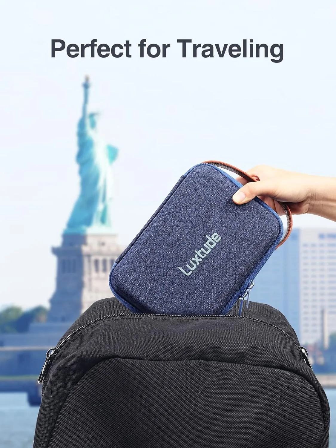 Luxtude Electronic Organizer Travel Case, Tech Organizer Travel Case, Hard Charger Organizer, Travel Cable Organizer, Tech Bag, Travel Essentials for Charger/Mouse/Cash/Card/Pen, Tech Gifts