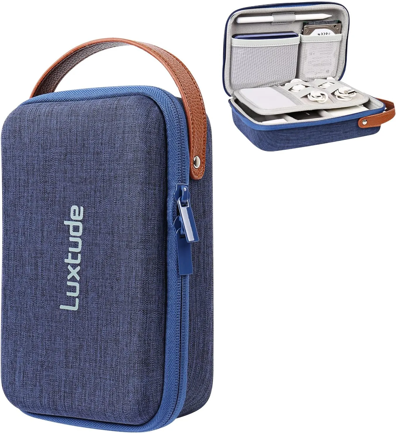 Luxtude Electronic Organizer Travel Case, Tech Organizer Travel Case, Hard Charger Organizer, Travel Cable Organizer, Tech Bag, Travel Essentials for Charger/Mouse/Cash/Card/Pen, Tech Gifts