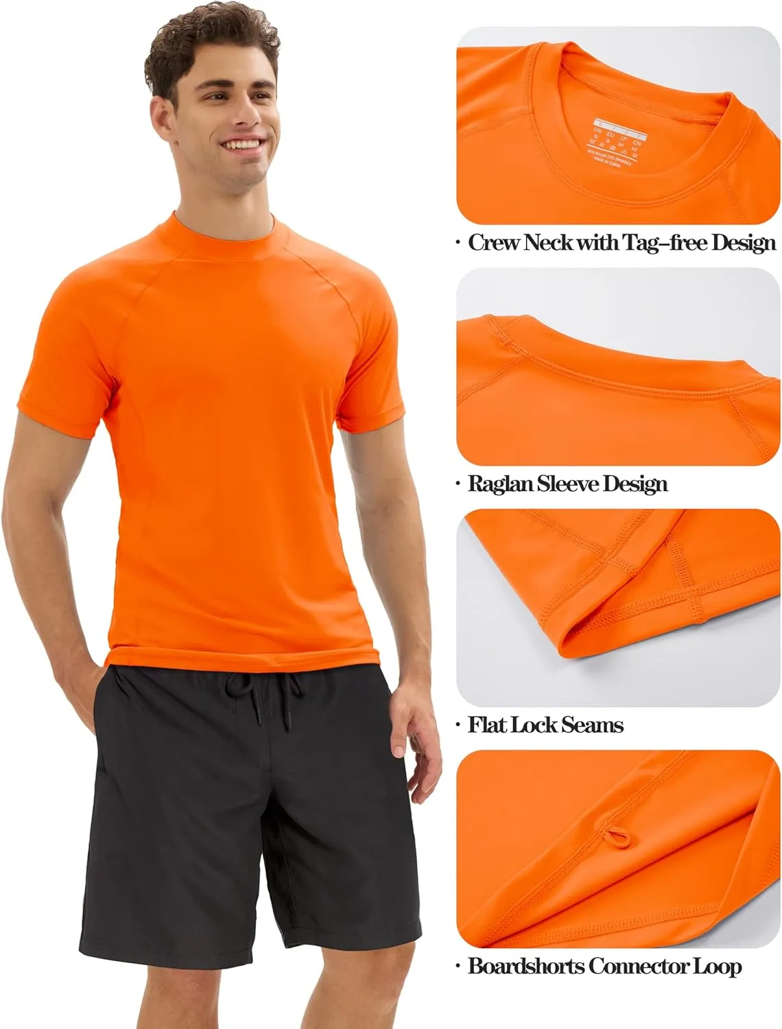 MAGCOMSEN Men's Rash Guard Swim Shirts UPF 50  Sun Protection Quick Dry Fishing Water Shirts