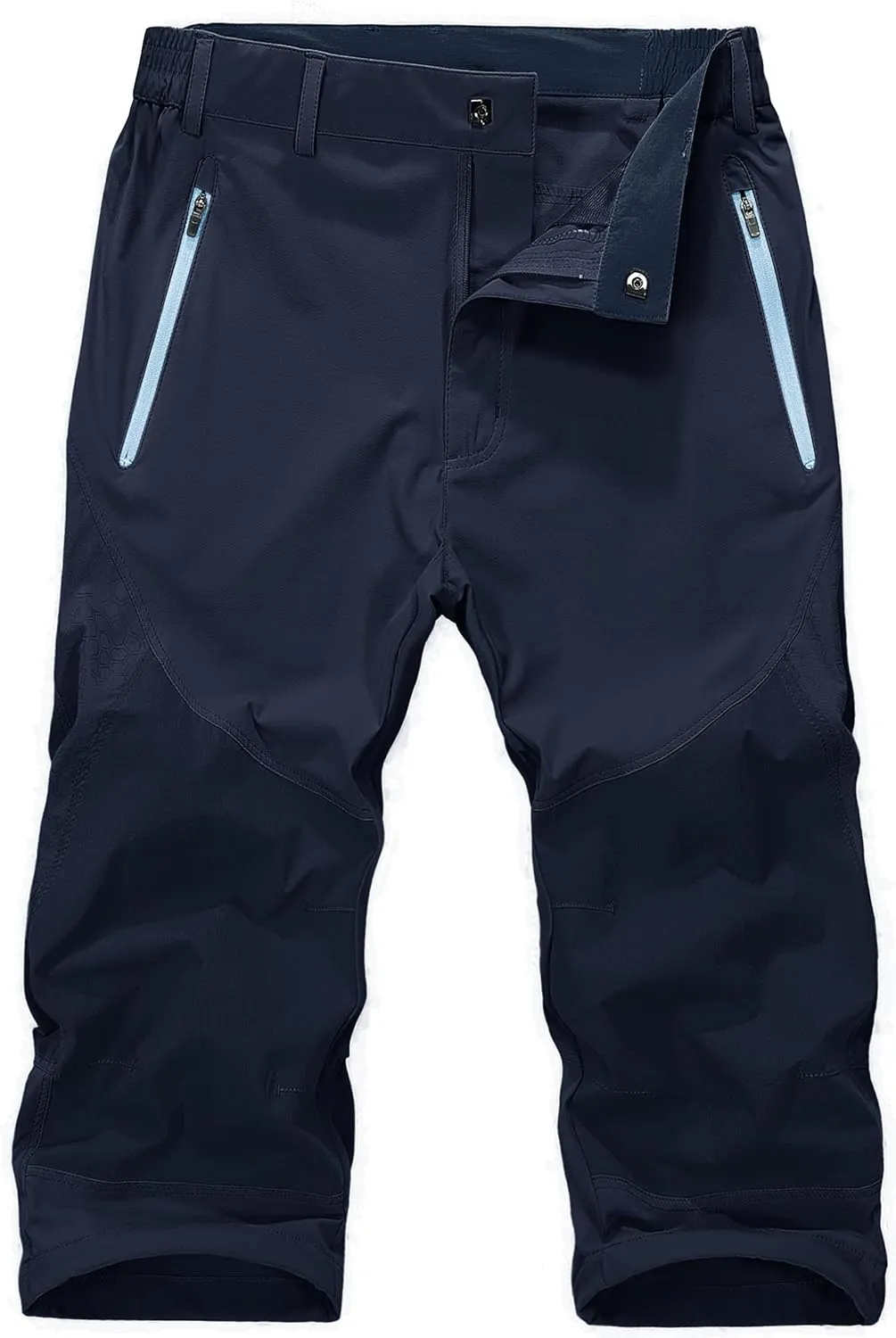 MAGNIVIT Men's 3/4 Capri Pants Below Knee Quick Dry Lightweight Hiking Cargo Long Shorts(No Belt)
