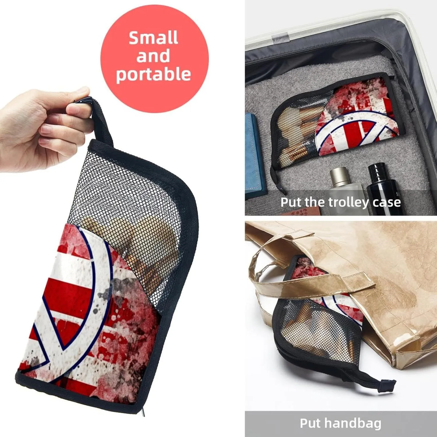 Makeup Bag Organizer,Cosmetic Bags for Women,Vintage American Flag Peace Love Sign,Small Makeup Pouch