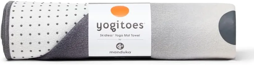 Manduka Yogitoes Yoga Towel – Rubber Grip Dots Non-Slip Bottom, Quick Dry Fitness Towel for Hot Yoga, Pilates, Exercise