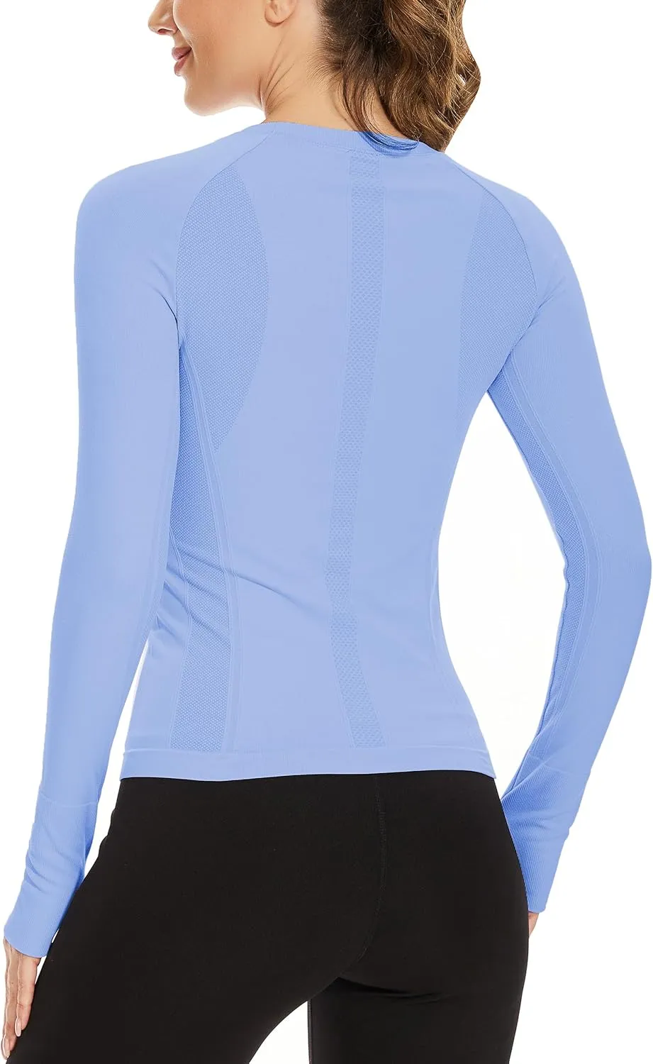 MathCat Workout Shirts for Women Long Sleeve, Workout Tops for Women, Quick Dry Gym Athletic Tops，Seamless Yoga Shirts
