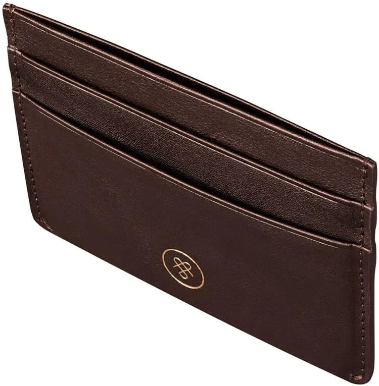 Maxwell Scott - Womens Luxury Leather Credit Card Holder Wallet - Made from Premium Italian Hides - The Savona Dark Brown