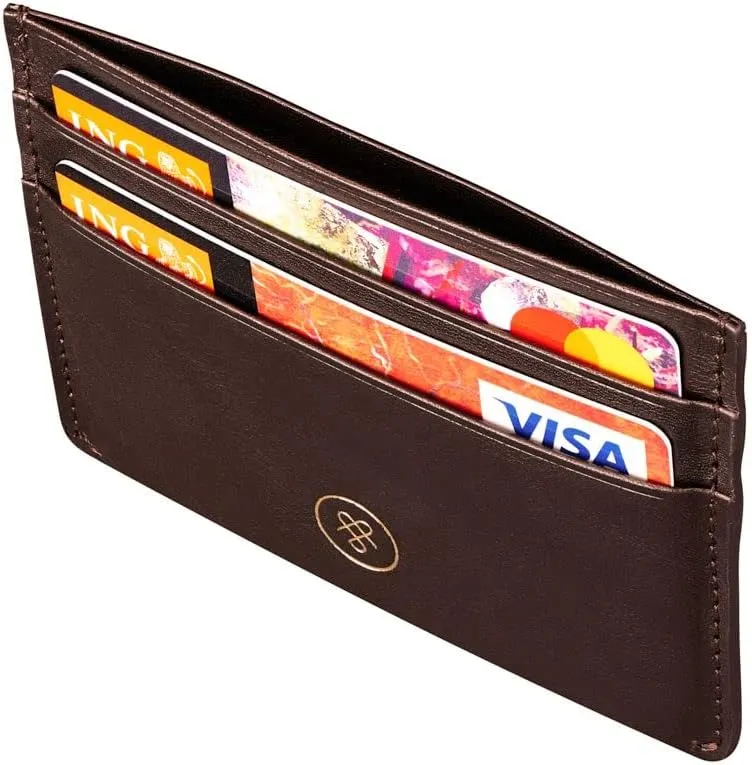 Maxwell Scott - Womens Luxury Leather Credit Card Holder Wallet - Made from Premium Italian Hides - The Savona Dark Brown