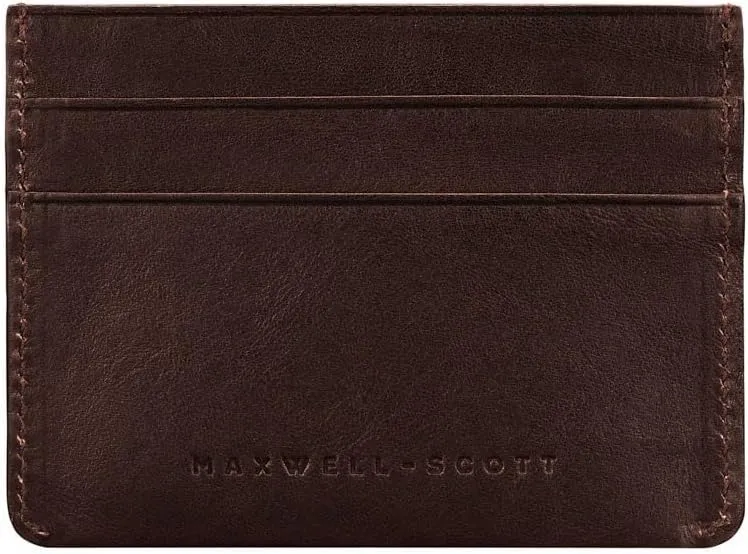 Maxwell Scott - Womens Luxury Leather Credit Card Holder Wallet - Made from Premium Italian Hides - The Savona Dark Brown