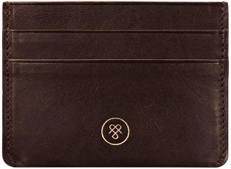 Maxwell Scott - Womens Luxury Leather Credit Card Holder Wallet - Made from Premium Italian Hides - The Savona Dark Brown