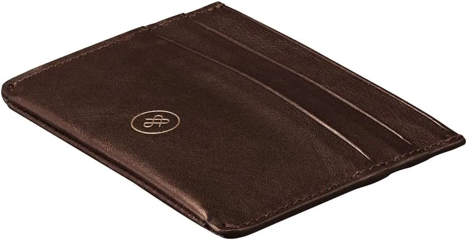 Maxwell Scott - Womens Luxury Leather Credit Card Holder Wallet - Made from Premium Italian Hides - The Savona Dark Brown