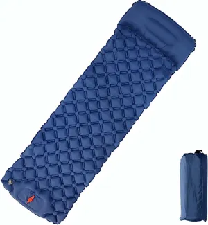 MDybf Sleeping Pad Foot Pump Inflation Sleeping Air Mattress with Pillow Camping Sleeping Pads Waterproof Camping Mat