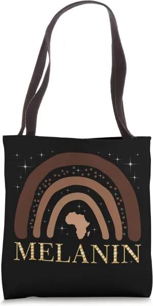Melanin Black History Month Rainbow Afrocentric Juneteenth Tote Bag