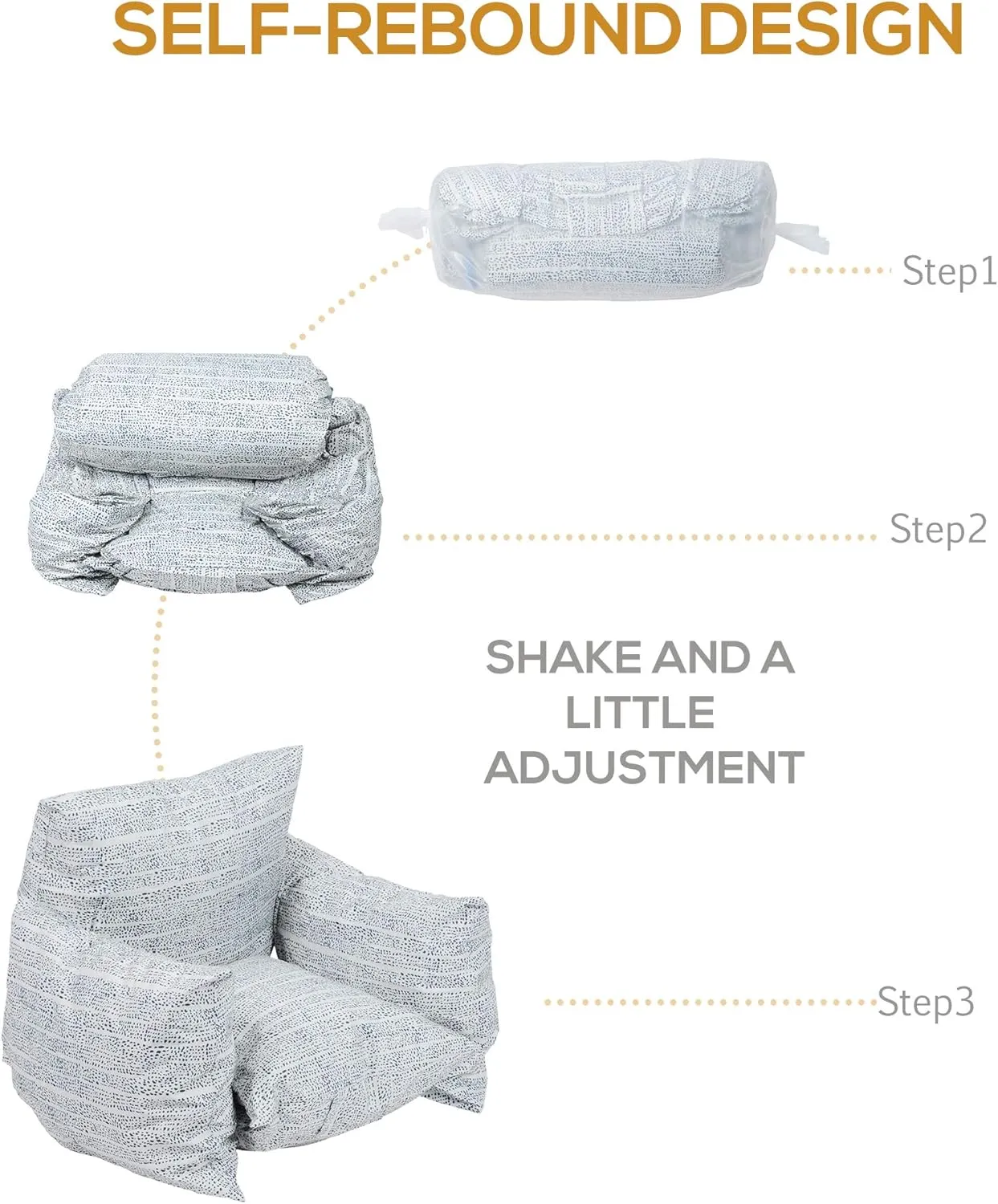 Memory Bean Bag Chair Lazy Couch Lounger Sofa, Creative Style Furniture for Kids, Teens, Adults