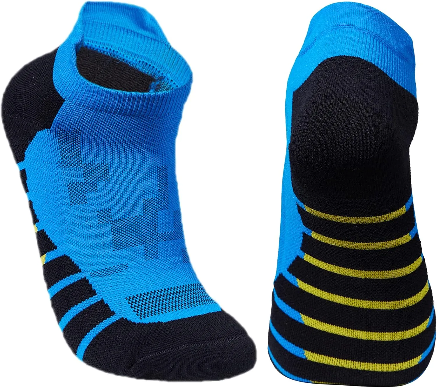 Mens and Womens Anti Odor Quick Dry Sweat Resistant Padded Low Cut/Quarter Compression Running Sneaker Socks