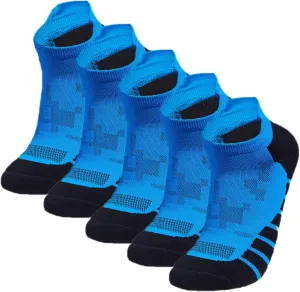 Mens and Womens Anti Odor Quick Dry Sweat Resistant Padded Low Cut/Quarter Compression Running Sneaker Socks