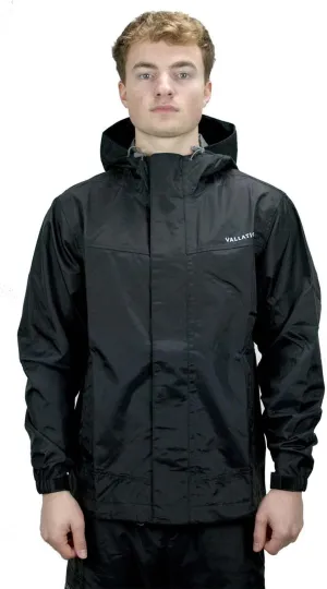 Men's Dark Rain Jacket - Black, Large
