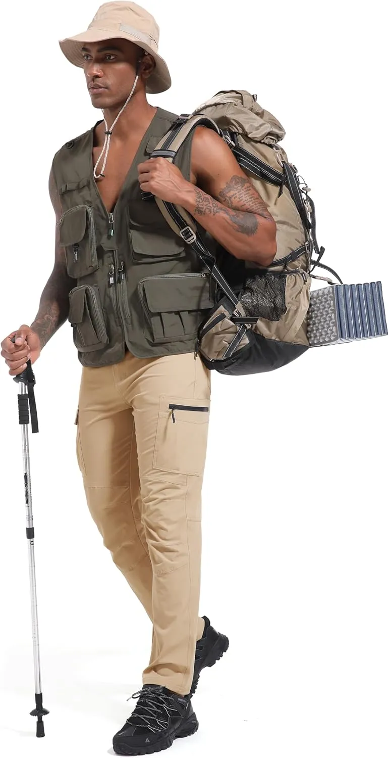 Men's Hiking Cargo Pants Waterproof Lightweight Quick Dry 6 Pockets Stretch Work Fishing Travel Outdoor Pants