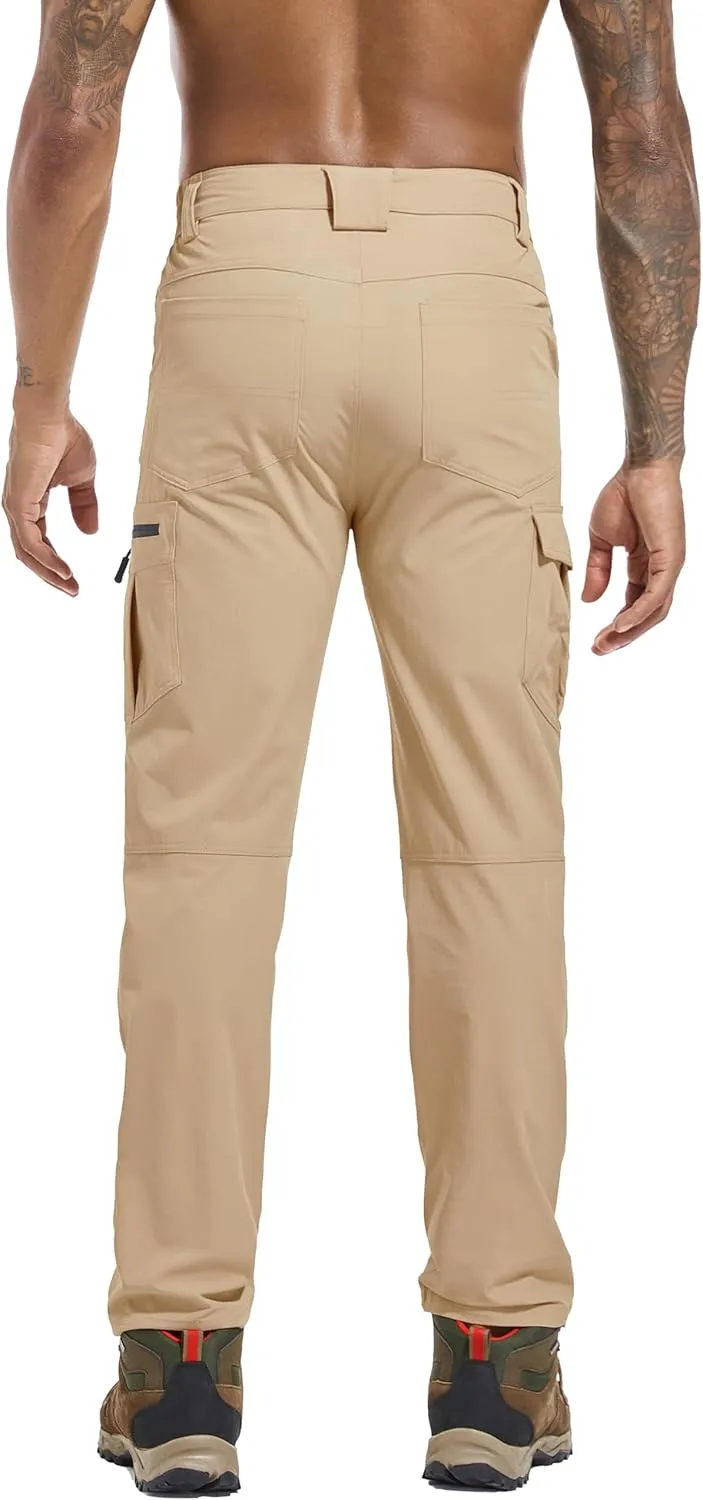 Men's Hiking Cargo Pants Waterproof Lightweight Quick Dry 6 Pockets Stretch Work Fishing Travel Outdoor Pants
