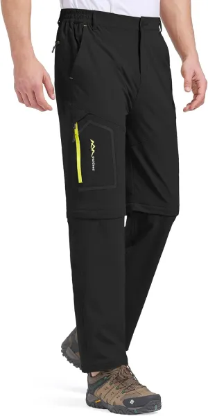 Mens Hiking Pants Convertible Quick Dry Zip Off Fishing Travel Safari Pants