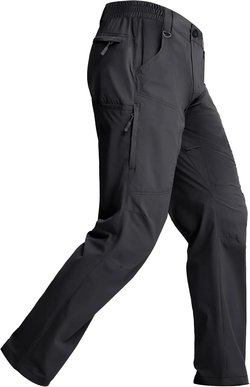 Mens Hiking Pants Lightweight Cargo Work Tactical Nylon Stretch Waterproof Quick Dry Fishing Travel Outdoor 6 Pockets