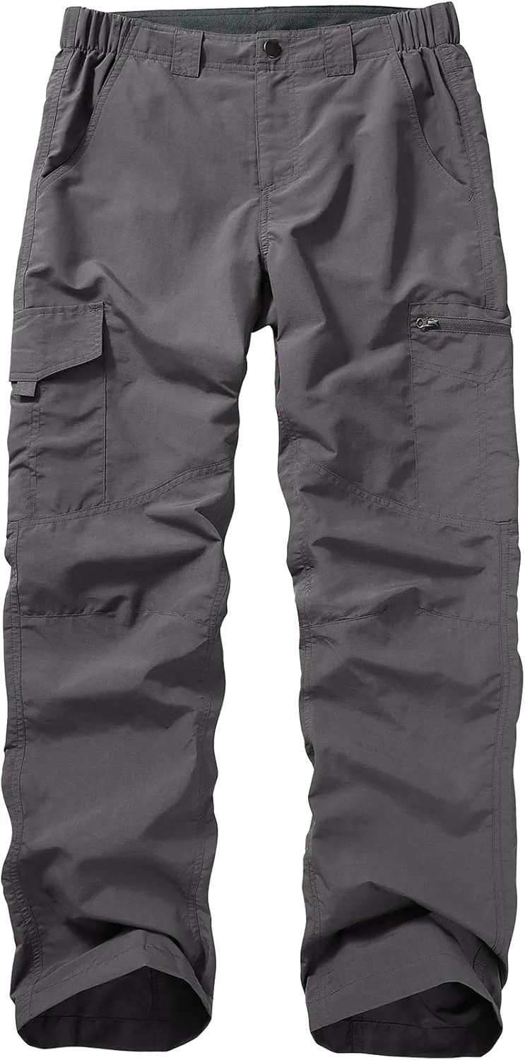 Mens Hiking Pants Quick Dry UPF 50 Travel Fishing Safari Cargo Pants Boy Scout Pants
