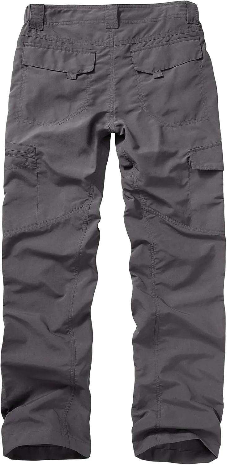 Mens Hiking Pants Quick Dry UPF 50 Travel Fishing Safari Cargo Pants Boy Scout Pants