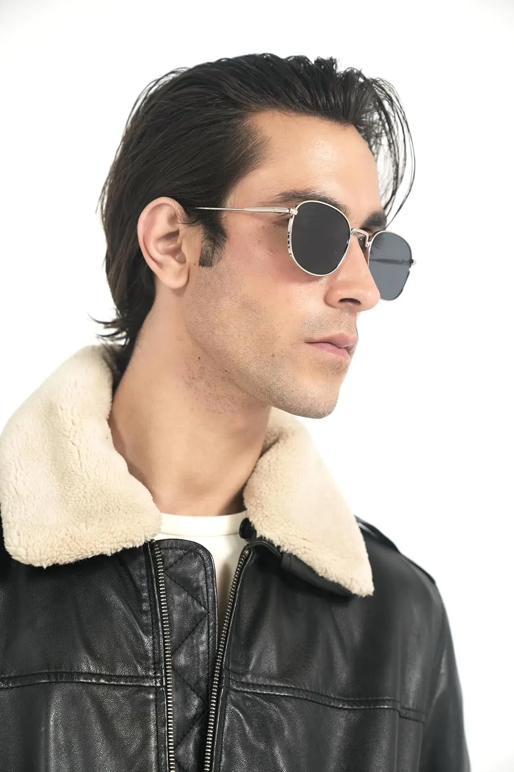 Mens leather jacket Genuine Lambskin Bomber Jacket men Brown with Removable Sherpa Collar– Premium Leather jacket men